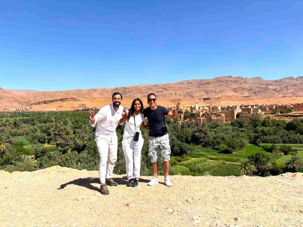Travelers enjoying panoramic views during a 7-day Morocco tour from Marrakech.