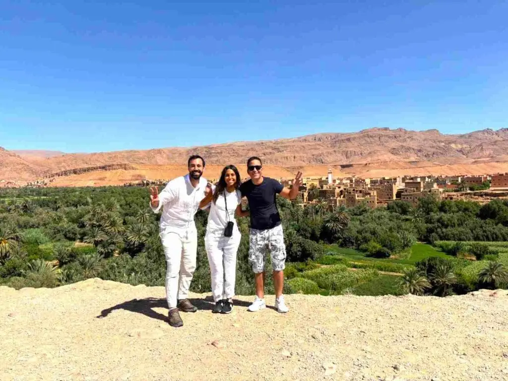 Travelers enjoying panoramic views during a 7-day Morocco tour from Marrakech.